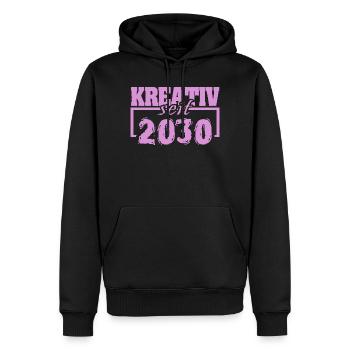 2030 - Männer Premium Bio Hoodie - Schwarz - Vorne - Nico (187cm)
