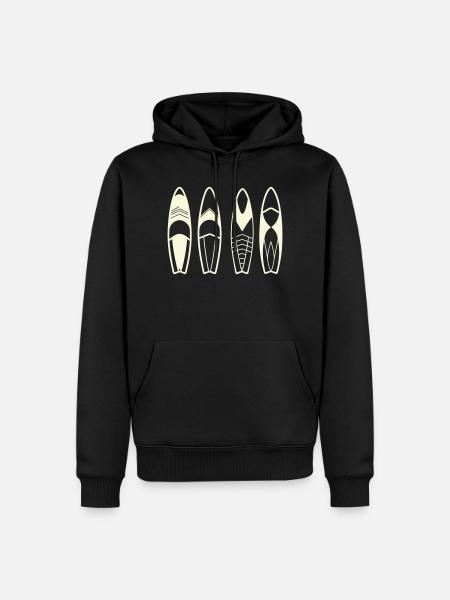 Minimalistische abstrakte Surfbretter - Männer Premium Bio Hoodie - Schwarz