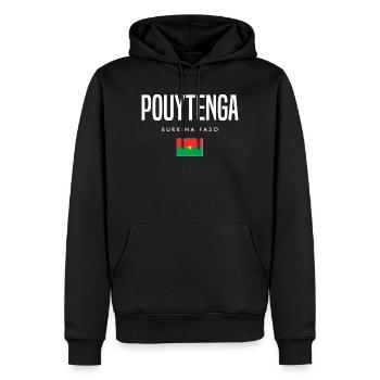 Pouytenga Burkina Faso - Sweat à capuche Premium bio Homme - noir - Devant - Nico (187cm)
