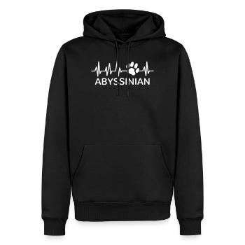 Chat Abyssin Battement de Cœur Patte Empreinte de Patte - Sweat à capuche Premium bio Homme - noir - Devant - Nico (187cm)