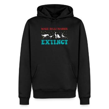 Faire disparaître les milliardaires - Sweat à capuche Premium bio Homme - noir - Devant - Nico (187cm)