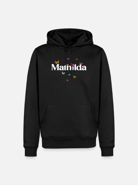 Schöner Mädchenname mit Schmetterlingen MATHILDA - Männer Premium Bio Hoodie - Schwarz