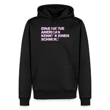 WOKE SATIRE: An Indian knows no pain - Men’s Premium Organic Hoodie - black - Front - Nico (187cm)