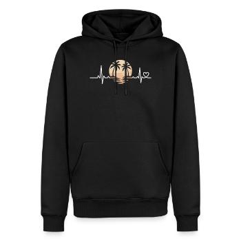 Sonnenuntergang mit Palmen - Männer Premium Bio Hoodie - Schwarz - Vorne - Nico (187cm)
