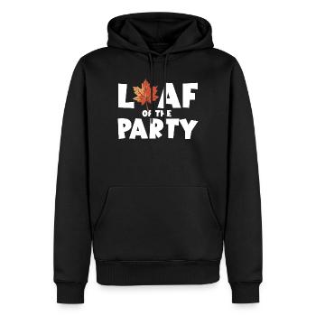Leaf of the Party Happy Fall Harvest Autumn Leaf - Men’s Premium Organic Hoodie - black - Front - Nico (187cm)