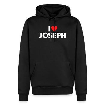 I love Joseph Rotes Herz Romantischer Name Fan - Männer Premium Bio Hoodie - Schwarz - Vorne - Nico (187cm)