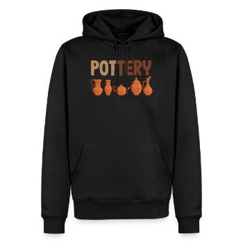Amateurs de céramique : art de la poterie élégante - Sweat à capuche Premium bio Homme - noir - Devant - Nico (187cm)