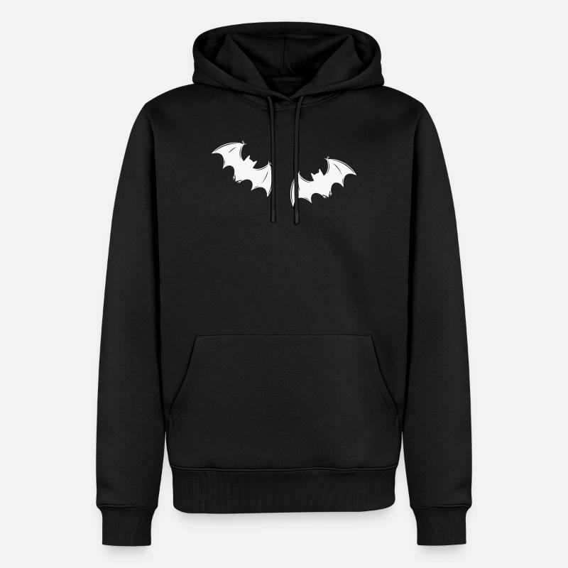 Chauves-souris grises en vol de nuit - Sweat à capuche Premium bio Homme - noir