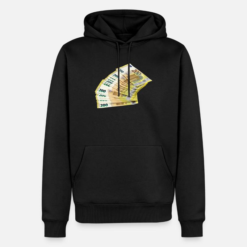 Conception noble des billets en euros - Sweat à capuche Premium bio Homme - noir