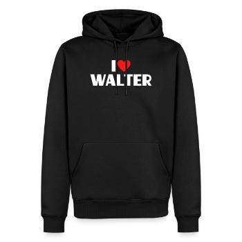 J'adore Walter Red Heart, fan du nom romantique - Sweat à capuche Premium bio Homme - noir - Devant - Nico (187cm)
