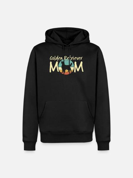 Golden Retriever Mutter Illustration - Männer Premium Bio Hoodie - Schwarz