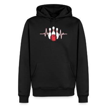 Conception de battement de cœur de bowling - Sweat à capuche Premium bio Homme - noir - Devant - Nico (187cm)