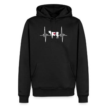 Kuh - Männer Premium Bio Hoodie - Schwarz - Vorne - Nico (187cm)