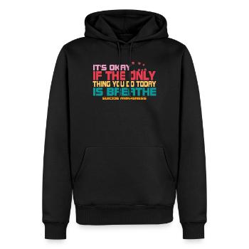Ce n’est pas grave si la seule chose est l’haleine - Sweat à capuche Premium bio Homme - noir - Devant - Nico (187cm)