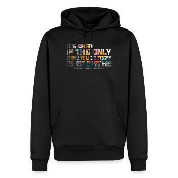 Ce n’est pas grave si la seule chose est l’haleine - Sweat à capuche Premium bio Homme - noir - Devant - Nico (187cm)