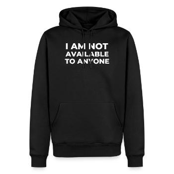 Conception de déclaration de protestation typographique audacieuse - Sweat à capuche Premium bio Homme - noir - Devant - Nico (187cm)