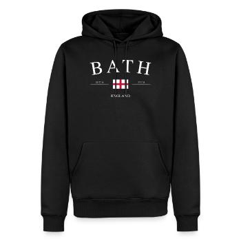 Bath, Angleterre – Souvenirs et cadeaux de vacances - Sweat à capuche Premium bio Homme - noir - Devant - Nico (187cm)