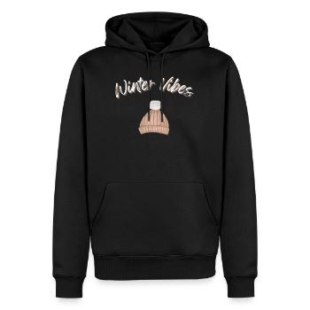 Winter Vibes Beanie Kappe Wintermütze - Männer Premium Bio Hoodie - Schwarz - Vorne - Nico (187cm)