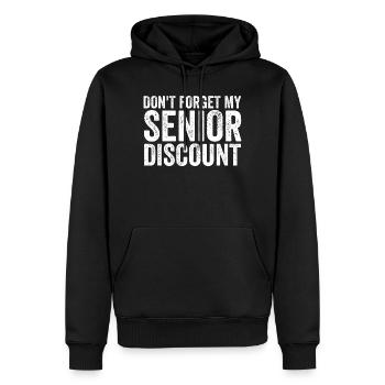 N’oubliez pas ma réduction senior Older S - Sweat à capuche Premium bio Homme - noir - Devant - Nico (187cm)