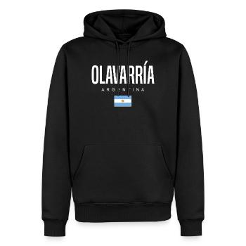 Olavarria Argentine Argentins - Sweat à capuche Premium bio Homme - noir - Devant - Nico (187cm)