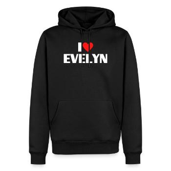 I love Evelyn Rotes Herz Romantischer Name Fan - Männer Premium Bio Hoodie - Schwarz - Vorne - Nico (187cm)