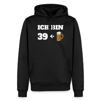 39 + 1 bière disant 40e anniversaire des hommes - Sweat à capuche Premium bio Homme - noir - Devant - Nico (187cm)