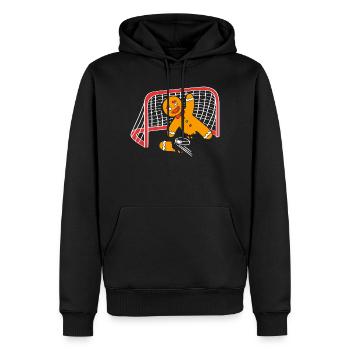 Bonhomme en pain d'épice de Noël Lebkuchen en pain d'épice - Sweat à capuche Premium bio Homme - noir - Devant - Nico (187cm)