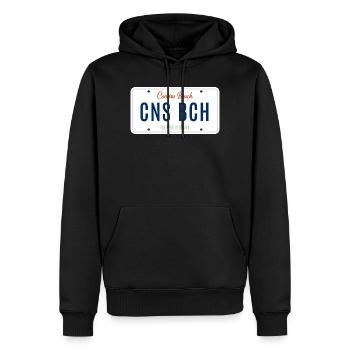 Cousins Beach – License Plate - Männer Premium Bio Hoodie - Schwarz - Vorne - Nico (187cm)