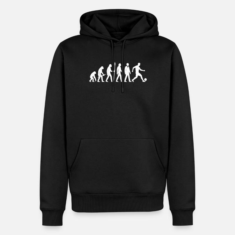 Évolution du football - Sweat à capuche Premium bio Homme - noir
