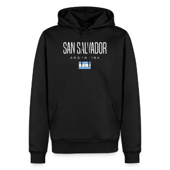 San Salvador Argentine Argentin - Sweat à capuche Premium bio Homme - noir - Devant - Nico (187cm)