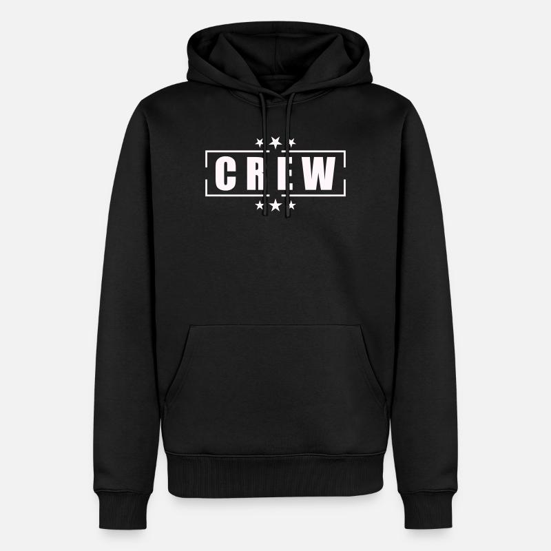 Crew Design - Männer Premium Bio Hoodie - Schwarz