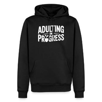 Erwachsenwerden im Gange - Männer Premium Bio Hoodie - Schwarz - Vorne - Nico (187cm)