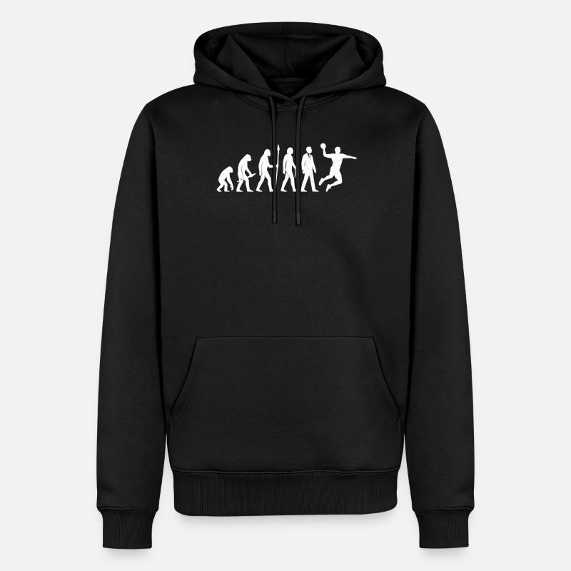 L’évolution du handball - Sweat à capuche Premium bio Homme - noir