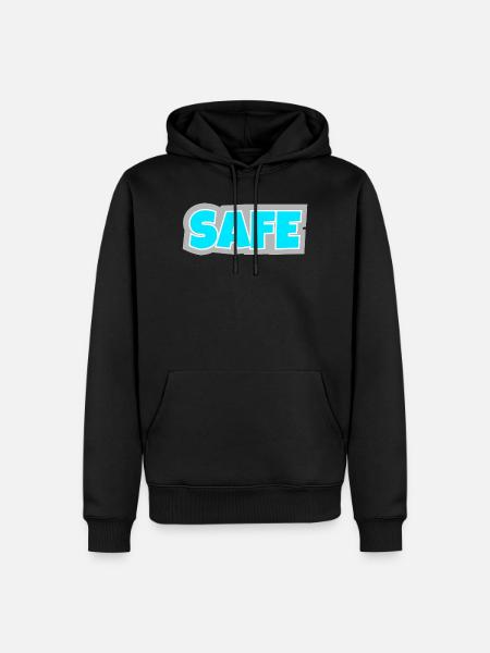 Safe - unambiguous, clear and pure statement. - Men’s Premium Organic Hoodie - black