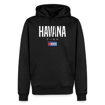 La Havane Cuba Cubains - Sweat à capuche Premium bio Homme - noir - Devant - Nico (187cm)
