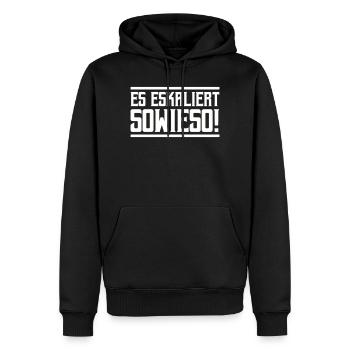 De toute façon, ça s’intensifie ! - Sweat à capuche Premium bio Homme - noir - Devant - Nico (187cm)