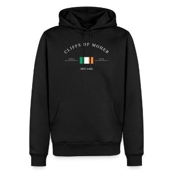 Souvenirs et cadeaux de vacances des falaises de Moher en Irlande - Sweat à capuche Premium bio Homme - noir - Devant - Nico (187cm)