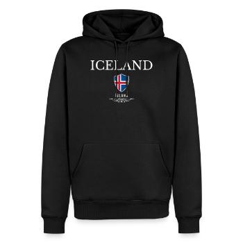 Isländischer Stolz, minimalistisches, elegantes Design - Männer Premium Bio Hoodie - Schwarz - Vorne - Nico (187cm)