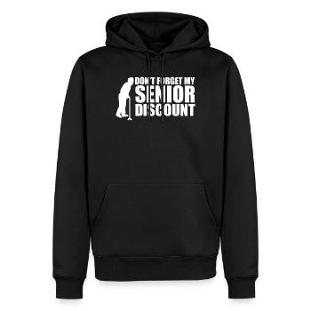 N’oubliez pas ma réduction senior Older S - Sweat à capuche Premium bio Homme - noir - Devant - Nico (187cm)