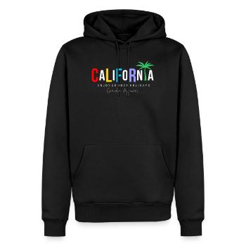 Kalifornische Urlaubsmalerei - Männer Premium Bio Hoodie - Schwarz - Vorne - Nico (187cm)