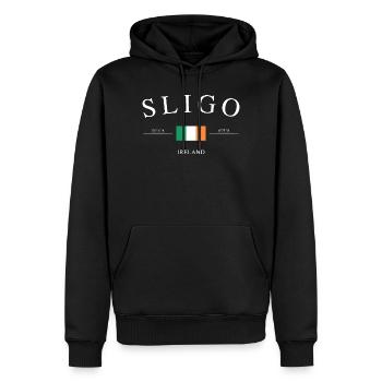 Sligo, Irlande – Souvenir et cadeau de vacances - Sweat à capuche Premium bio Homme - noir - Devant - Nico (187cm)