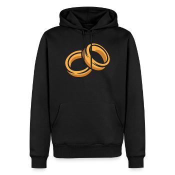 Zwei Ringe Cartoon Illustration - Männer Premium Bio Hoodie - Schwarz - Vorne - Nico (187cm)