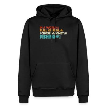 Neodym-Magnet zum Angeln, magnetischer Fischer - Männer Premium Bio Hoodie - Schwarz - Vorne - Nico (187cm)