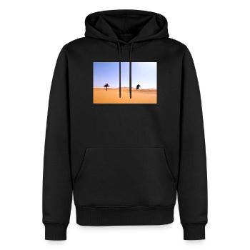 Palmiers Solaires en Désert Doré - Sweat à capuche Premium bio Homme - noir - Devant - Nico (187cm)