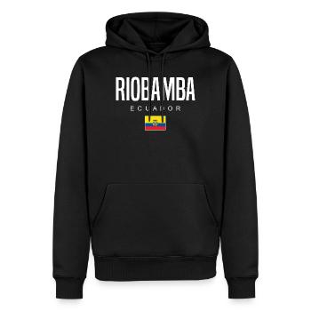 Riobamba Équateur Équatoriens - Sweat à capuche Premium bio Homme - noir - Devant - Nico (187cm)