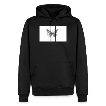 Papillon coloré avec effet aquarelle - Sweat à capuche Premium bio Homme - noir - Devant - Nico (187cm)