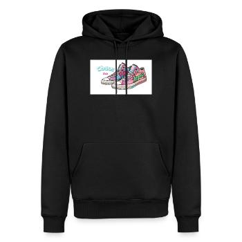 Bunte Sneakers mit Comic-Design - Männer Premium Bio Hoodie - Schwarz - Vorne - Nico (187cm)