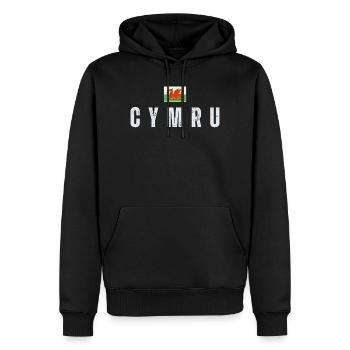 Drapeau du Pays de Galles, patriote gallois - Sweat à capuche Premium bio Homme - noir - Devant - Nico (187cm)