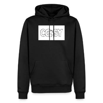 Motif animal douillet sur canapé - Sweat à capuche Premium bio Homme - noir - Devant - Nico (187cm)