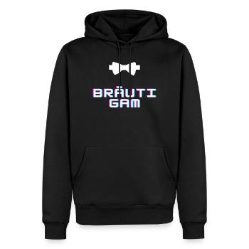 Marié - Sweat à capuche Premium bio Homme - noir - Devant - Nico (187cm)